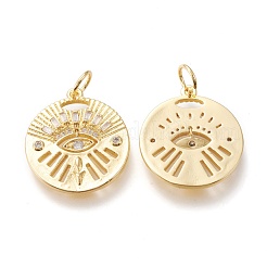 Brass Micro Pave Clear Cubic Zirconia Pendants&nbsp;ZIRC-I044-53G