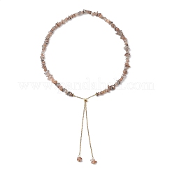 Adjustable Natural Multi-Moonstone Chip Beaded Necklaces&nbsp;NJEW-JN05933