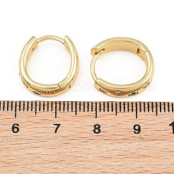Brass Micro Pave Cubic Zirconia Hoop Earrings&nbsp;KK-CBA8324-01G