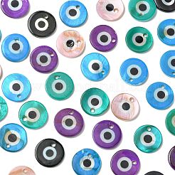 50Pcs Printed Natural Freshwater Shell Charms&nbsp;SHEL-FS0001-19