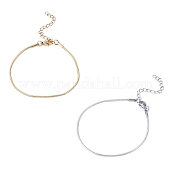2Pcs 2 Colors 304 Stainless Steel Snake Chain Bracelets for Women&nbsp;BJEW-TADJ0001-02