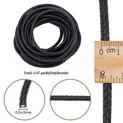 5M Braided Leather Cord with Core&nbsp;WL-BBC0001-01B-02