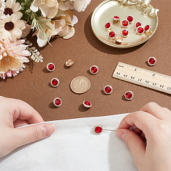 20Pcs 1-Hole Flat Round Zinc Alloy Rhinestones Buttons&nbsp;ALRI-NB0001-20A