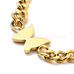 Crystal Rhinestone Butterfly Pendant Necklace with Curb Chains&nbsp;NJEW-P229-06G