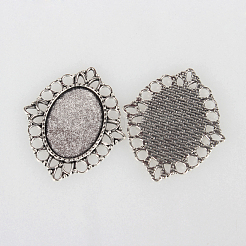 Tibetan Style Alloy Pendant Cabochon Settings&nbsp;TIBEP-N003-27AS