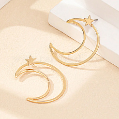 Star with Moon Alloy Stud Earrings&nbsp;FS-WGC80EF-01