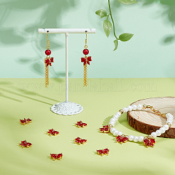 12Pcs Brass Glass Charms&nbsp;KK-PH0013-43A