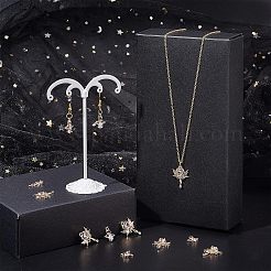 20Pcs 2 Style Rack Plating Brass Micro Pave Clear Cubic Zirconia Pendants&nbsp;KK-FH0004-22
