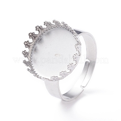Adjustable 304 Stainless Steel Finger Rings Components&nbsp;STAS-WH0032-01A