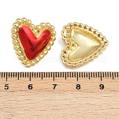 Brass Enamel Heart Stud Earrings&nbsp;EJEW-L273-01G-03