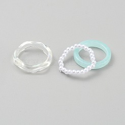 Acrylic Finger Rings for Women&nbsp;LS-RJEW-WH0031-04A