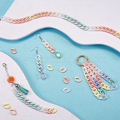 600Pcs 6 Colors Spray Painted Acrylic Linking Rings&nbsp;MACR-SZ0001-66