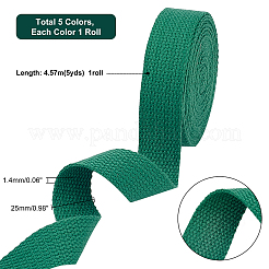5 Rolls 5 Colors Flat Polyester Cord/Band&nbsp;OCOR-PH0001-76