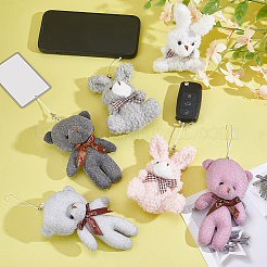 Velvet Bear & Rabbit Mobile Straps&nbsp;HJEW-GO00038