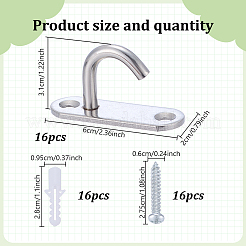 16Pcs Stainless Steel Hooks&nbsp;STAS-GO0001-37