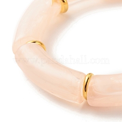 Acrylic Tube Beaded Stretch Bracelets&nbsp;X-BJEW-JB07774-05