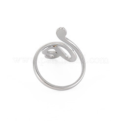 Non-Tarnish 304 Stainless Steel Snake Wide Open Cuff Ring for Women&nbsp;RJEW-S405-226P