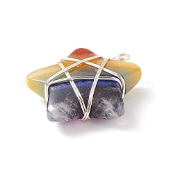 Chakra Natural Mixed Stone Pendants&nbsp;PALLOY-JF01878-01