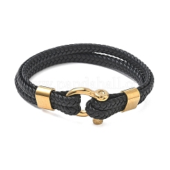 Braided Microfiber Leather Cord Double Bracelets&nbsp;BJEW-C153-01C