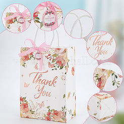 12Pcs 4 Colors Mother's Day Theme Flower Print Paper Handle Bags&nbsp;CARB-DR0001-01