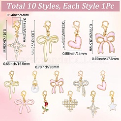 20Pcs 10 Styles Alloy & Rhinestone/Enamel/Plastic Pendant Decorations&nbsp;HJEW-BM0001-30