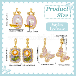 3Pcs 3 Styles Alloy Enamel Pendants&nbsp;FIND-PH0028-60