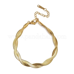 304 Stainless Steel Twist Rope Chain Bracelet for Men Women&nbsp;BJEW-P284-02G