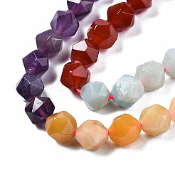 Chakra Theme Natural Tiger Eye & Rose Quartz & Amethyst & Topaz Jade & Red Agate & Amazonite & Sodalite Beads Strands&nbsp;X1-G-S376-002B