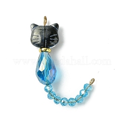Cat Shapes Glass Links Connector Charms&nbsp;PALLOY-JF03239