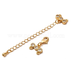Brass Micro Pave Clear Cubic Zirconia Chain Extender&nbsp;KK-A214-35G