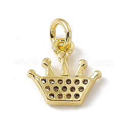 Brass Micro Pave Cubic Zirconia Charms&nbsp;ZIRC-F132-82G