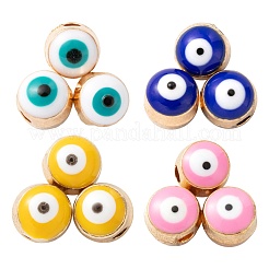 200Pcs 4 Colors Alloy Enamel Beads&nbsp;ENAM-LS0001-82