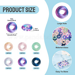 120Pcs 6 Colors Transparent Glass European Beads&nbsp;GLAA-TA0004-07