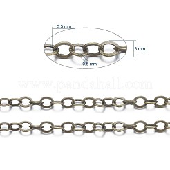 Brass Flat Oval Cable Chains&nbsp;CHC025Y-AB