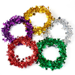 PVC Sparkly Star Metallic Garland with Iron Wire&nbsp;AJEW-TAC0034-08B
