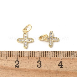 Brass Micro Pave Clear Cubic Zirconia Pendants&nbsp;KK-Q031-31G-02