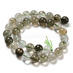 Natural Green Rutilated Quartz Beads Strands&nbsp;G-A219-A03-05