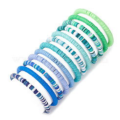 12Pcs 12 Color Polymer Clay Heishi Surfer Stretch Bracelets Set&nbsp;BJEW-JB09731