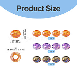 36Pcs 3 Styles Baking Paint Transparent Glass European Beads&nbsp;GPDL-TA0001-07