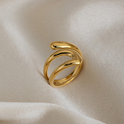 Irregular 304 Stainless Steel Cuff Open Rings for Women&nbsp;TO5152