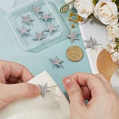 16Pcs Alloy Rhinestone Buttons&nbsp;BUTT-FH0001-031B