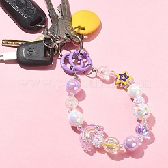 Acrylic Rainbow Beaded Mobile Straps&nbsp;HJEW-JM01055