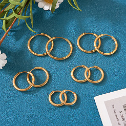 10Pcs 5 Size 316L Surgical Stainless Steel Huggie Hoop Earrings for Girl Women&nbsp;EJEW-TA0001-10
