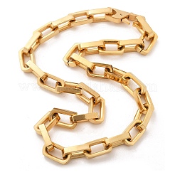304 Stainless Steel Paperclip Chain Necklaces for Women Men&nbsp;NJEW-A033-02G