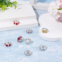 8Pcs 2 Styles Alloy Rhinestone European Beads&nbsp;FIND-TA0010-84