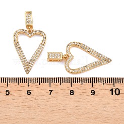 Brass Micro Pave Clear Cubic Zirconia Pendants&nbsp;KK-G552-02G-02
