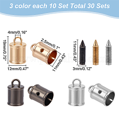 30 sets 3 Colors Zinc Alloy Cord Ends&nbsp;FIND-WR0007-04