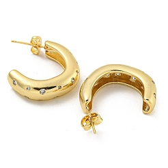 Rack Plating Brass Cubic Zirconia Stud Earrings&nbsp;EJEW-M247-24G