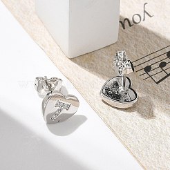 Rack Plating Brass Micro Pave Clear Cubic Zirconia Stud Earrings&nbsp;EJEW-K299-01P-T