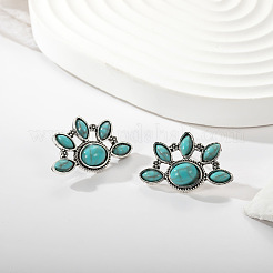 Bohemian Fan Alloy & Resin Stud Earrings&nbsp;FS-WG87654-01